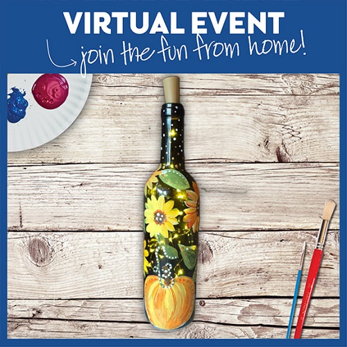 Fall Wine Bottle with Lights - Live Virtual Event or Watch Recording Later